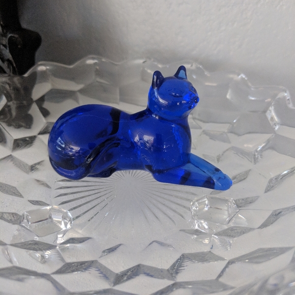 Vintage Franklin Mint Curio Cat Collection Cobalt Blue Decor Spiritual Realm - Picture 2 of 6
